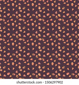Seamless of Variety Muffins, Poppy seed, Chocolate Chip, Pumpkin Cream, Chocolate and Delicious Breakfast or Dessert Muffins. Pattern on purple, orange and pink. Vector illustration.