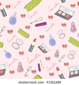 Seamless with various cosmetic accessories
