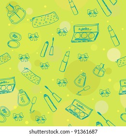 Seamless with various cosmetic accessories
