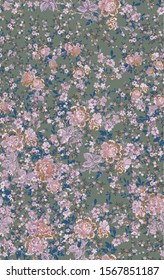 Seamless Various Ditsy Florals Pattern Fashion Colors Sweet Small Leaves and Flowers Design