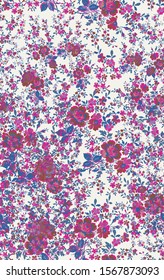 Seamless Various Ditsy Florals Pattern Fashion Colors Sweet Small Leaves and Flowers Design