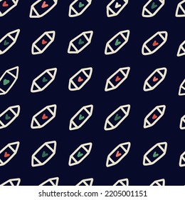 Seamless various sweets pattern. Abstract background with hand drawn doodle shapes.