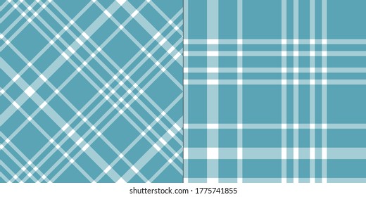 Seamless vecto blue and white rtartan pattern. Plaid background. Classic fashion ornate pattern. For fabric, textile, wrapping etc.