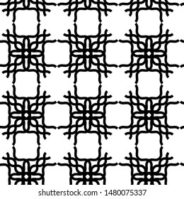 Seamless vector 10 eps  black and white pattern. Repeat monochrome  background for fabric, textile, design, cover, wrapping.