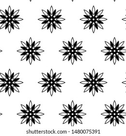 Seamless vector 10 eps  black and white pattern. Repeat monochrome  background for fabric, textile, design, cover, wrapping.