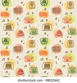 Seamless Vector 1950's Radio Pattern