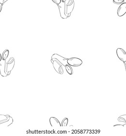 Patrón de esposas de presión arterial 3d sin fisuras vectoriales aisladas sobre un fondo transparente. Diseñado con colores en blanco y negro para conceptos médicos, plantillas, fondos e impresiones 