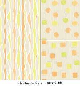 seamless vector 50's retro patterns