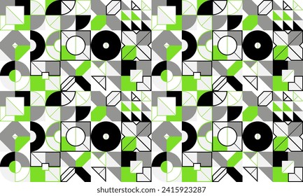 Fondo abstracto vectorial transparente en color verde, patrón geométrico sin costura, fondo de paredes interminable de baldosas con estructura de formas geométricas.