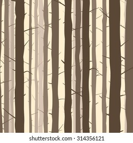 Seamless vector abstract background with many trunks of pine trees.