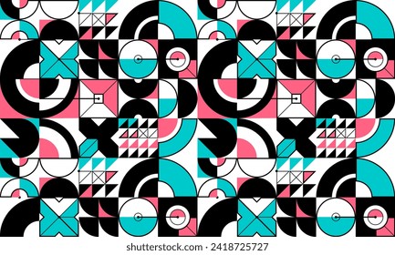 Seamless vector abstract background in pink color, geometric seamless pattern, tiling endless wallpaper with geometrical shapes structure.