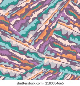 Seamless vector abstract colorful pattern with wave geometry elements