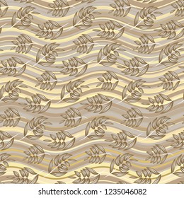 Seamless  vector abstract floral pattern. Leaves ornament for wrapping, wallpaper, tiles, graphic background.