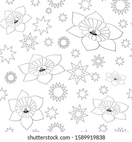 Seamless vector abstract floral pattern