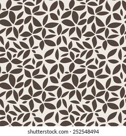 Seamless vector abstract floral pattern of leaves and petals