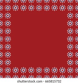 Seamless vector abstract flower pattern on red background with option to add text