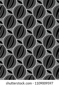 Seamless vector abstract geometric monochromatic modern pattern. Black, white and gray colors.