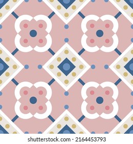 Seamless vector abstract geometric pattern. Multicolored geometrical tile motif for fabric, textile, cover etc.