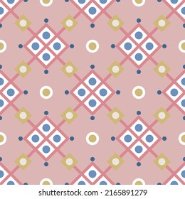 Seamless vector abstract geometric pattern. Multicolored geometrical tile motif for fabric, textile, cover etc.