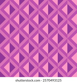 Seamless vector abstract geometric pattern with pink and purple diamonds 