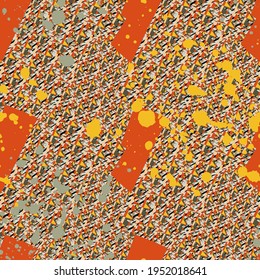 Seamless vector abstract geometry pattern with curved triangle elements