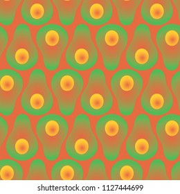Seamless vector abstract gradient avocado contrast pattern on blue for textile, fabric, wrapping, craft