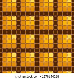 Seamless  Vector Abstract Gradient Image Orange  Hued Squares   Dark  Colored Lattices  Application in Design   Textiles Possible