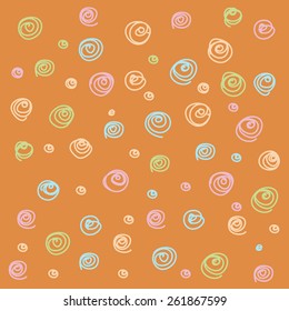 Seamless vector abstract hand-drawn waves swirl pattern, wavy background. Seamless pattern can be used for wallpaper, pattern fills, web page background,surface textures
