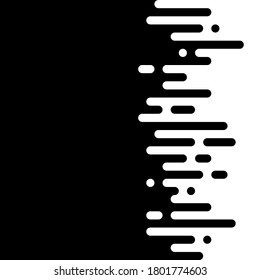 Seamless vector abstract horizontal transition of two colors. Rounded lines blended in. Black and white contrast.