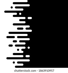 Seamless vector abstract horizontal transition of two colors. Rounded lines blended in. Black and white contrast.