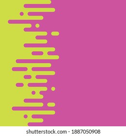Seamless vector abstract horizontal transition of two colors. Rounded lines blended in. Pink and green contrast.