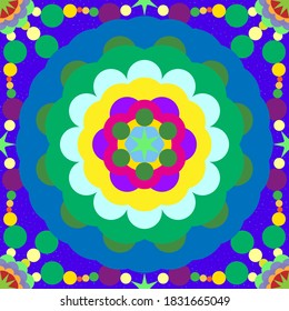 Seamless, Vector Abstract Image of Circles and Spheres On a Purple Background. Application in Design and Textiles Possible