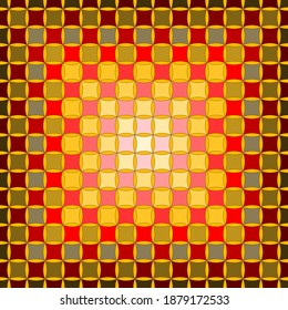 A Seamless  Vector Abstract Image Squares Red  Orange Shades  Arranged in A Gradient Order from A Light Center  Application in Design   Textiles Possible