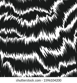 Seamless vector abstract lines pattern. Stylish fur texture. Artistic black and white background for fabric, textile, wrapping, cover, advertising banner, web etc. 10 eps design.