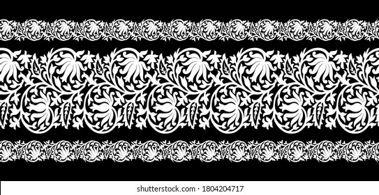 Diseño de borde de flor de loto abstracto de vectores sin foco