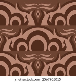 Seamless vector of abstract The Modern Thai Tradition Arts pattern with brown tone color. Pattern for fabric, backdrop, paper wrap, textile.