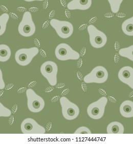 Seamless vector abstract natural 2-colors green avocado horizontal pattern for textile, fabric, wrapping, craft