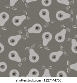 Seamless vector abstract natural 2-colors grey avocado horizontal pattern for textile, fabric, wrapping, craft