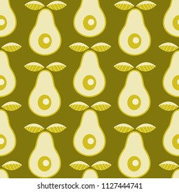 Seamless vector abstract natural avocado green vertical pattern for textile, fabric, wrapping, craft