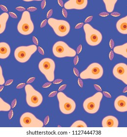 Seamless vector abstract natural lilac and pink avocado horizontal pattern for textile, fabric, wrapping, craft