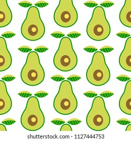 Seamless vector abstract natural order avocado horizontal pattern for textile, fabric, wrapping, craft
