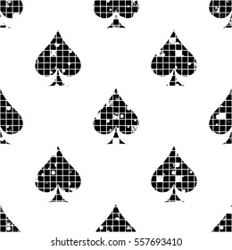 Seamless vector abstract pattern background with icons of playings cards Grunge texture with attrition, cracks and ambrosia. Old style design Graphic illustration. Series of Gaming, Gambling Patterns.