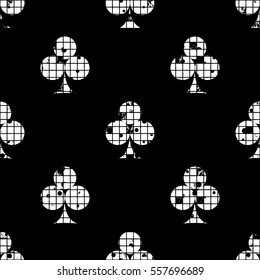 Seamless vector abstract pattern background with icons of playings cards Grunge texture with attrition, cracks and ambrosia. Old style design Graphic illustration. Series of Gaming, Gambling Patterns.