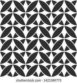 Seamless vector abstract pattern. Black and white geometrical background. For design, fabric, textile, banner.