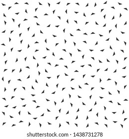 Seamless vector abstract pattern. Black and white chaotic triangular memphis elements. Stylish geometrical background for fabric, textile, design, banner.
