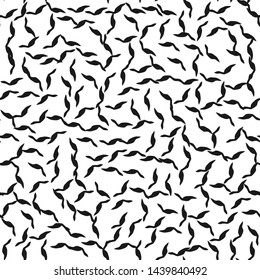 Seamless vector abstract pattern with black chaotic lines. Black and white stylish background. For fabric, textile, design, cover. 10 eps.