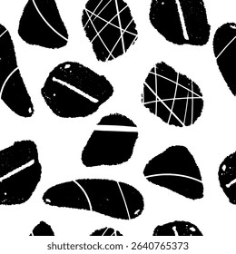 Seamless vector abstract pattern with black stains