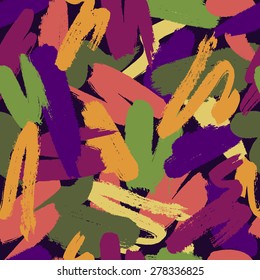 Seamless vector abstract pattern. Brush strokes seamless vector pattern.