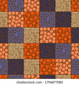 seamless vector abstract pattern with circles on square sections. bright background picture