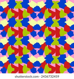 Seamless vector abstract pattern with contrasting spots, pure colors. Designed for all surfaces and printing.

